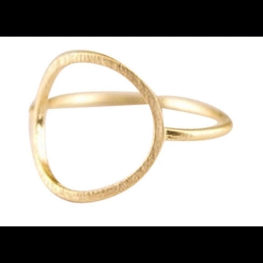 Gold plated delicate minimal karma circle ring.